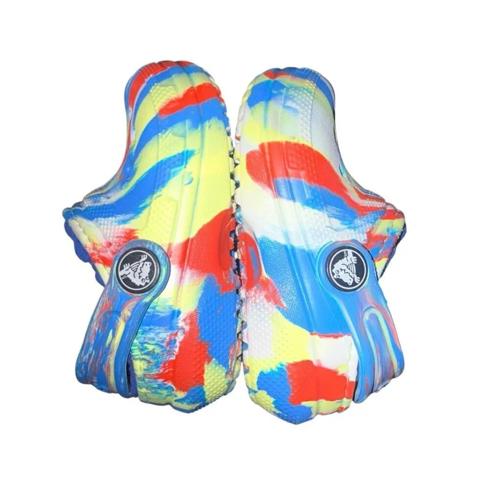 Crocs Unisex-Child Kids' Toddlers Classic Marbled Tie Dye Lined Clogs Size 5